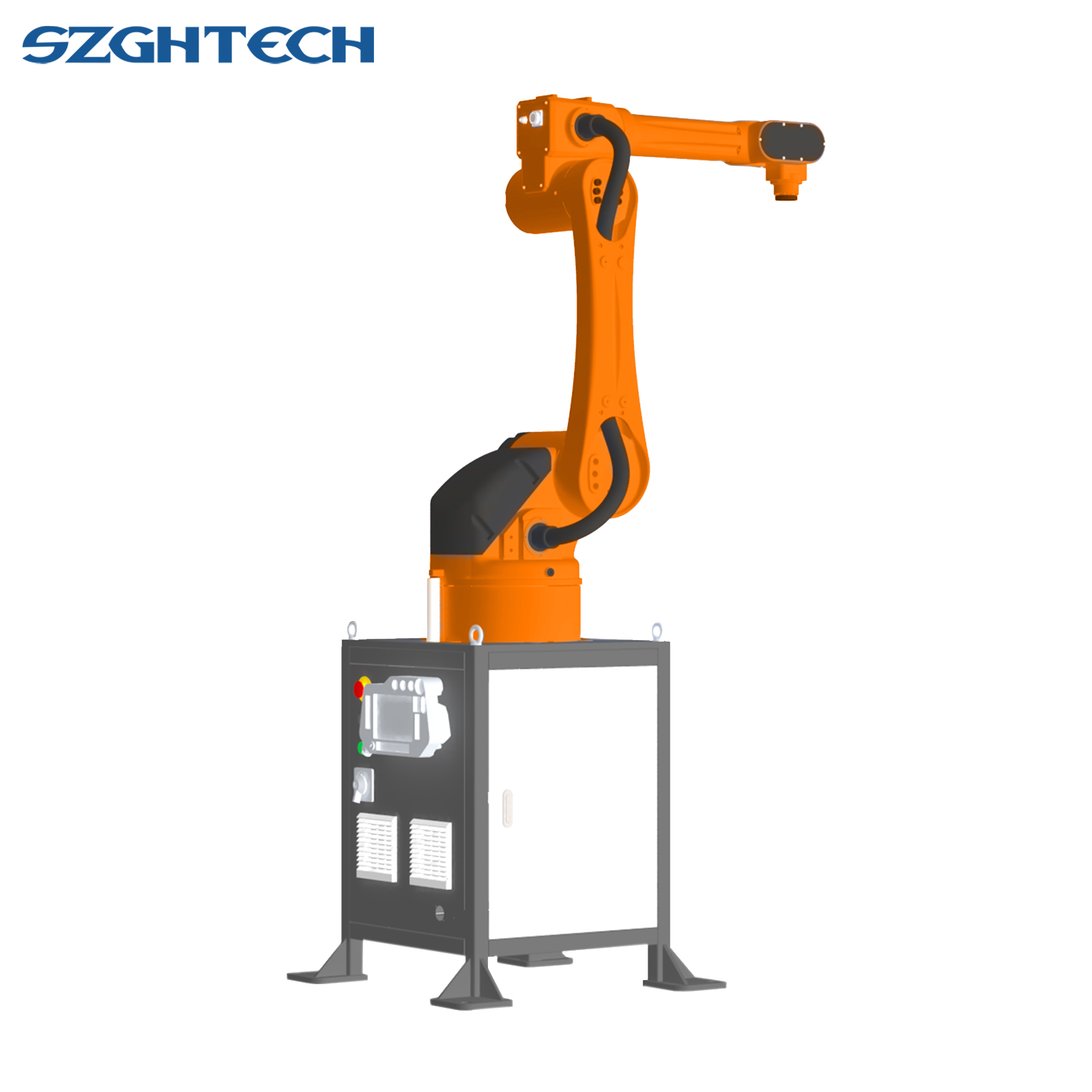 SZGH's newly launched All-in-One Robot integrates the control system, servo drive, cable system and mechanical body, providing enterprises with plug-and-play intelligent automation solutions. Its compact structure, simple wiring design and highly integrated control functions greatly reduce the difficulty of installation and debugging, and improve the overall operation efficiency. It is especially suitable for welding, handling, loading and unloading, spraying and other industrial automation scenarios.